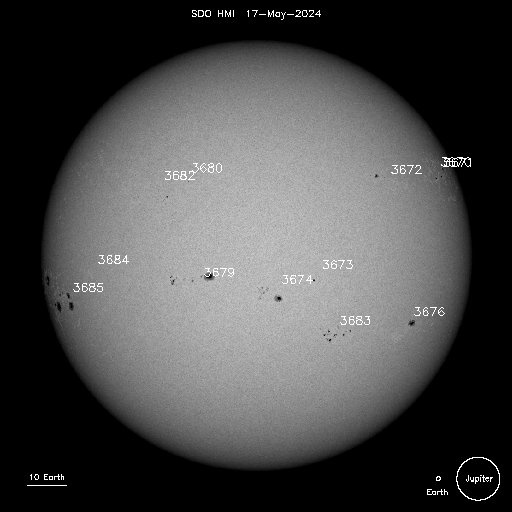 Latest SDO HMI Sun Spots
